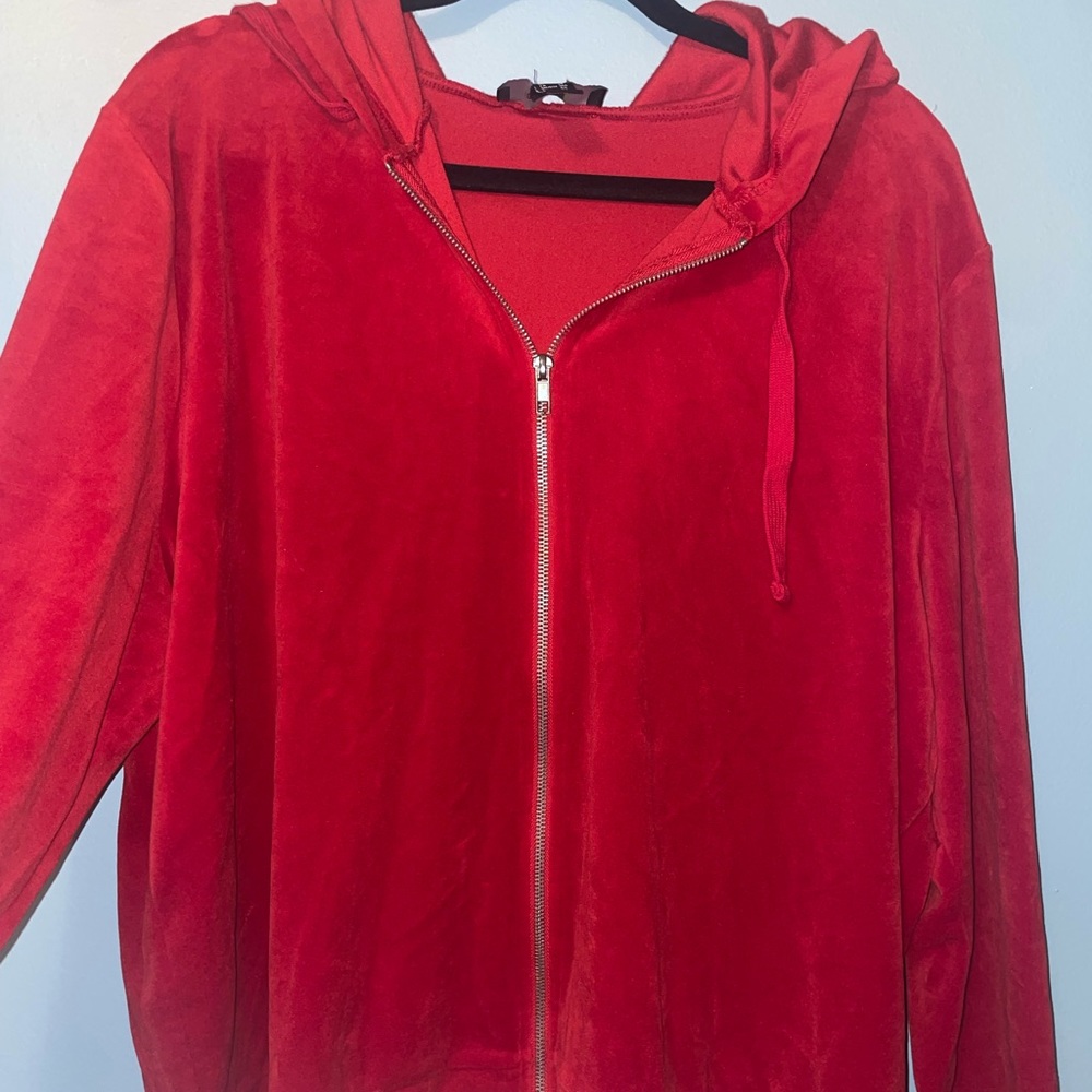 Red velvet zip up